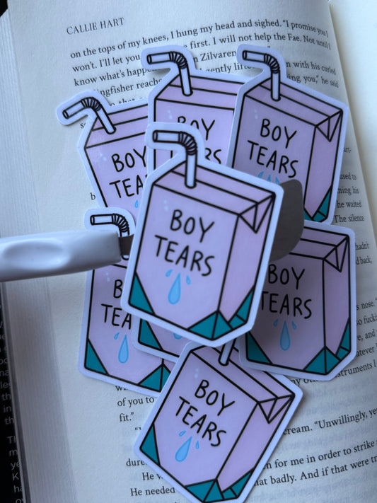 Boy Tears Sticker – laminerad