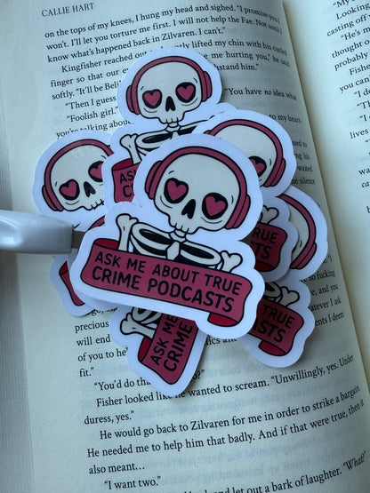True Crime Sticker – laminerad