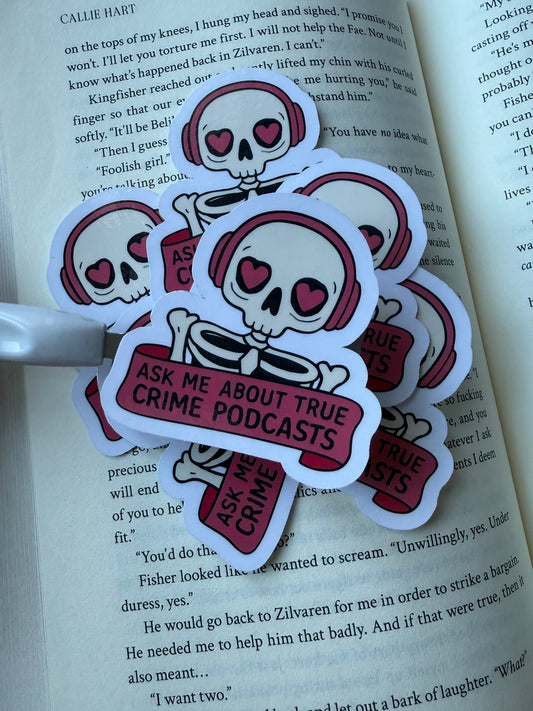 True Crime Sticker – laminerad