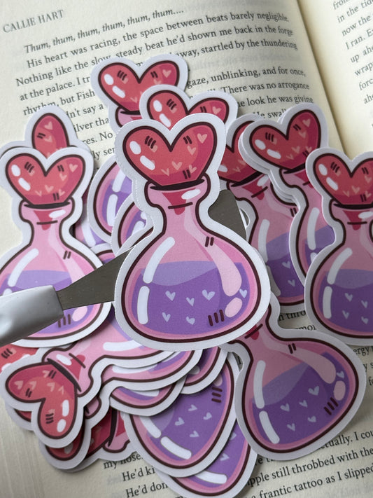 💖 Love Potion – Laminerad vinyl sticker